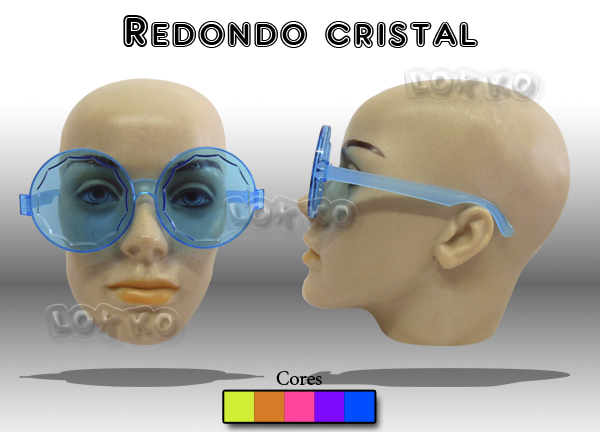 Óculos de festa redondo cristal